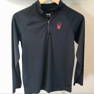 Spyder Quarter-Zip Black Long Sleeve Shirt Youth L